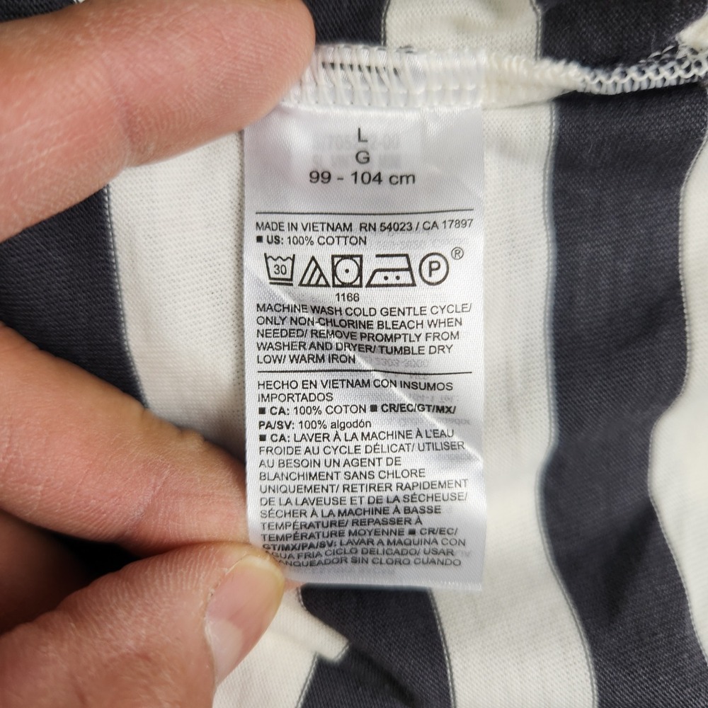 Old Navy Tank Dress Womens Large Black White Striped Stretch Sleeveless Crewneck - Picture 8 of 9